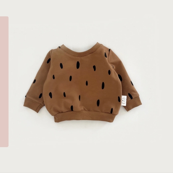 Ole designs modern pullover with spots in cinnamon brown size 5/6 - Picture 8 of 9